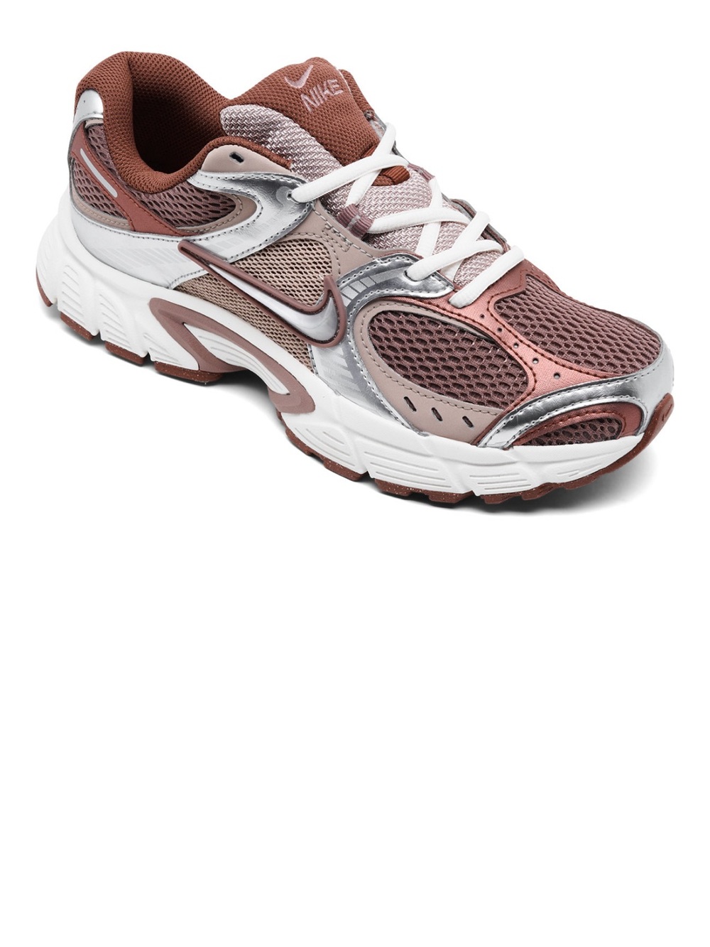 Nike Women's V5 RNR Athletic Sneaker - Rose Brown and Silver Accent